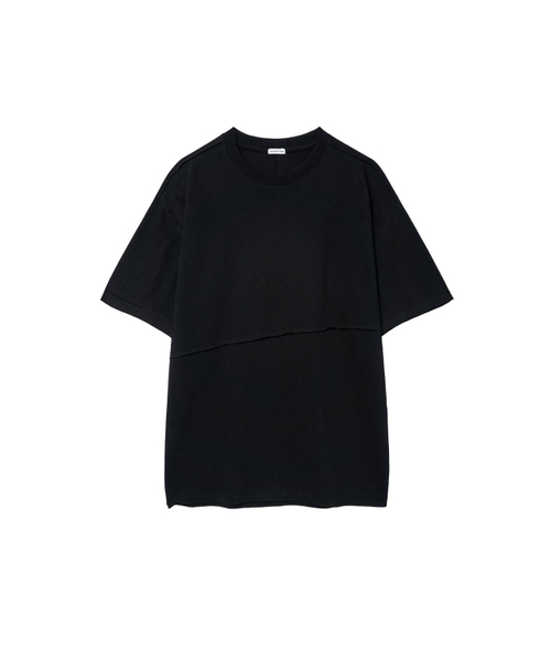 YOUCHE PRET A PORTER(ユッシュプレタポルテ)の「SR RAW-EDGE SHORT SLEEVE TEE Black(Tシャツ/カットソー・メンズ・その他・LARGE)」の1枚目の写真