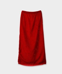 CRUSHED VELOUR LONG SKIRT