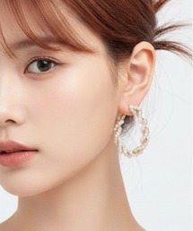 【rae】パールツイストフープピアス