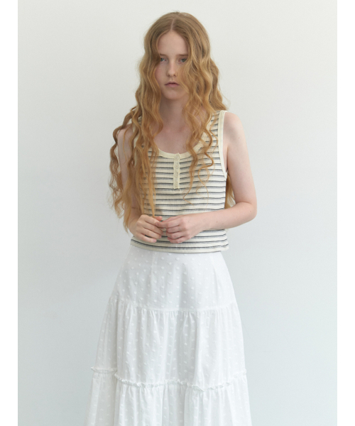 RE_L(リエル)の「Fizz button sleeveless (stripe)(Tシャツ/カットソー・レディース・その他・FREE)」の1枚目の写真