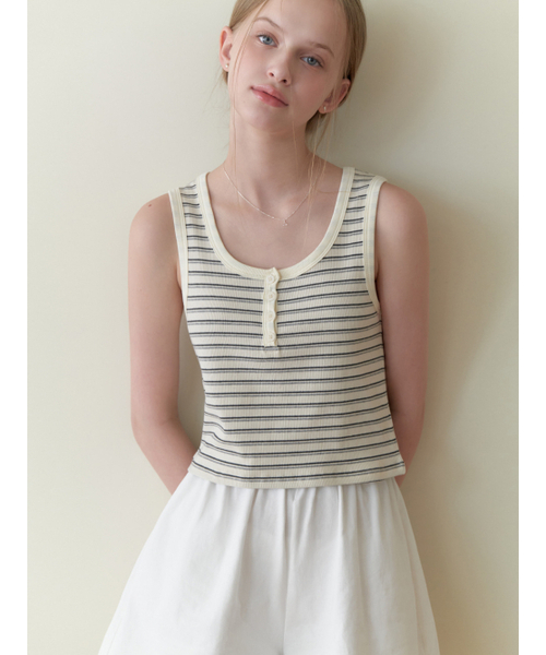 RE_L(リエル)の「Fizz button sleeveless (stripe)(Tシャツ/カットソー・レディース・その他・FREE)」の5枚目の写真