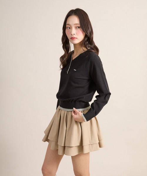 apres jour mignon(アプレジュールミニョン)の「ダブルヘンリーニット(ニット/セーター・レディース・ブラック/ネイビー/ブラウン系その他・LARGE/フリー)」の11枚目の写真