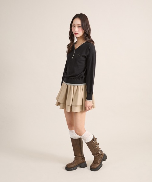 apres jour mignon(アプレジュールミニョン)の「ダブルヘンリーニット(ニット/セーター・レディース・ブラック/ネイビー/ブラウン系その他・LARGE/フリー)」の15枚目の写真