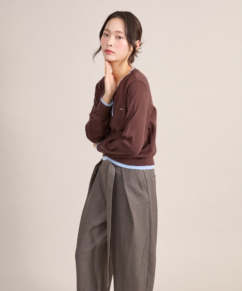 apres jour mignon(アプレジュールミニョン)の「ダブルヘンリーニット(ニット/セーター・レディース・ブラック/ネイビー/ブラウン系その他・LARGE/フリー)」の19枚目の写真