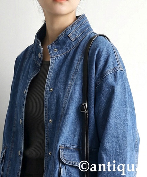 antiqua(アンティカ)の「スタンドカラー デニムジャケット(デニムジャケット・レディース・ブルー系その他・ONESIZE)」の15枚目の写真