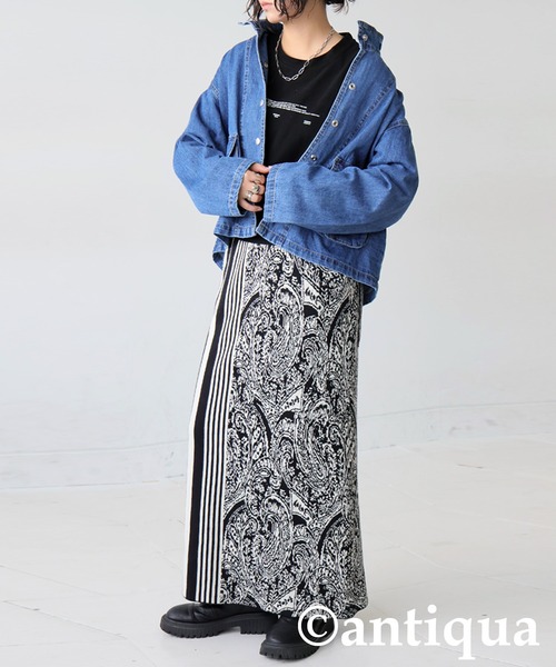 antiqua(アンティカ)の「スタンドカラー デニムジャケット(デニムジャケット・レディース・ブルー系その他・ONESIZE)」の10枚目の写真