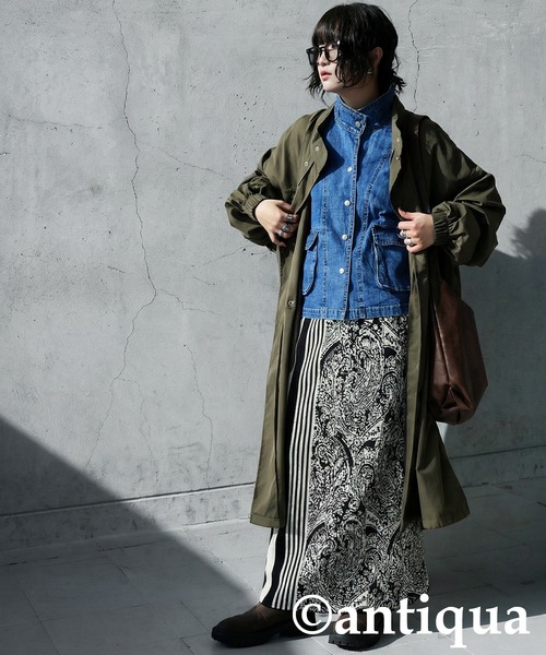 antiqua(アンティカ)の「スタンドカラー デニムジャケット(デニムジャケット・レディース・ブルー系その他・ONESIZE)」の8枚目の写真