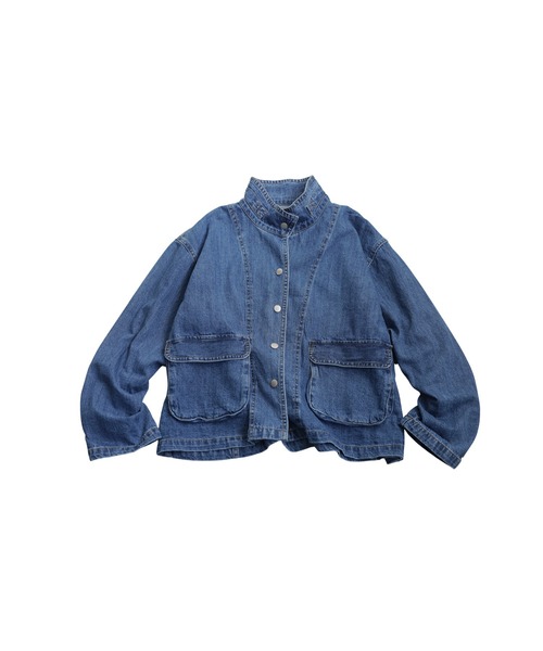 スタンドカラー デニムジャケット（デニムジャケット）｜antiqua