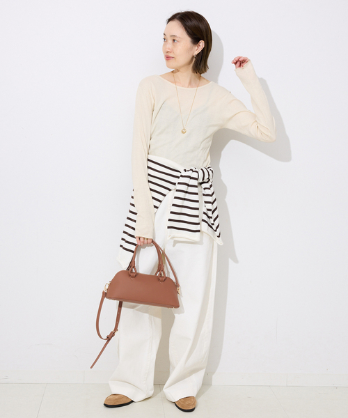 SLOBE IENA（スローブイエナ）の「Hyman Roth ミニボストン T10843（ボストンバッグ・レディース・ブラック/キャメル・FREE）」の8枚目の写真