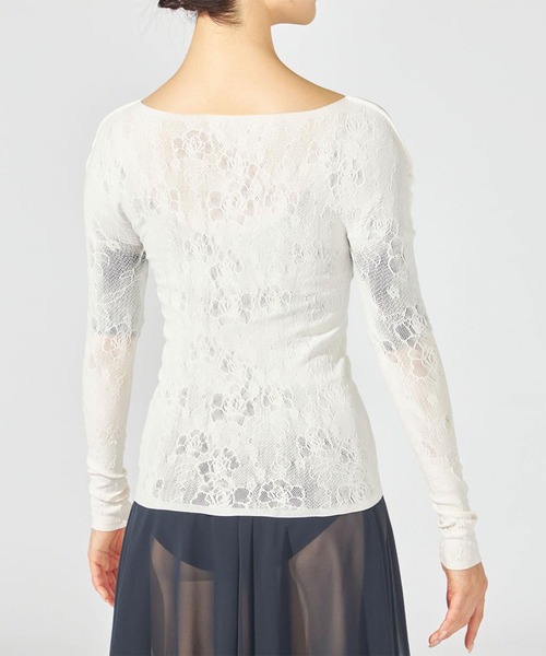 Chacott（チャコット）の「【ノーソーイングニット】フラワーブーケプリントニットトップ（ニット/セーター・レディース・ホワイト/ライトピンク・M）」の12枚目の写真