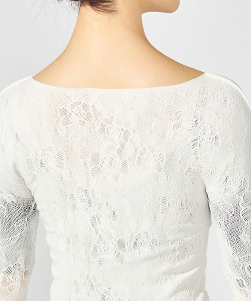 Chacott（チャコット）の「【ノーソーイングニット】フラワーブーケプリントニットトップ（ニット/セーター・レディース・ホワイト/ライトピンク・M）」の13枚目の写真