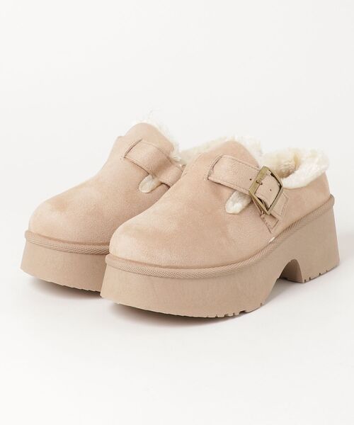 Dedes（デデス）の「Dedes ベルトデザイン厚底ファースリッポンシューズ(6421)（ブーツ・レディース・ブラウン/ブラック/ベージュ・37/45/43/41/39/35）」の4枚目の写真