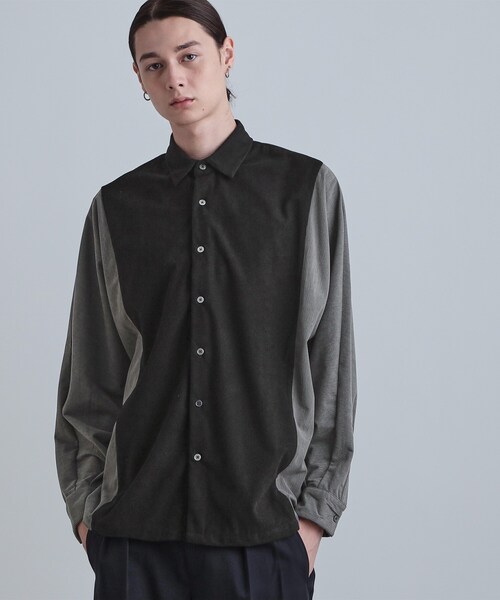 tk.TAKEO KIKUCHI（ティーケータケオキクチ）の「コーデュロイドルマンシャツ（シャツ/ブラウス・メンズ・ネイビー/ライトグレー/ブラック・02/03）」の2枚目の写真