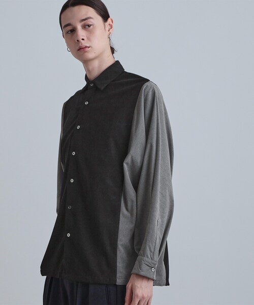 tk.TAKEO KIKUCHI（ティーケータケオキクチ）の「コーデュロイドルマンシャツ（シャツ/ブラウス・メンズ・ネイビー/ライトグレー/ブラック・02/03）」の8枚目の写真