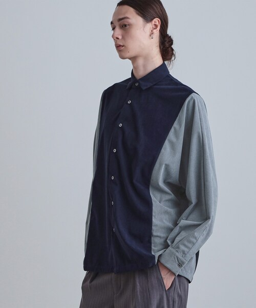 tk.TAKEO KIKUCHI（ティーケータケオキクチ）の「コーデュロイドルマンシャツ（シャツ/ブラウス・メンズ・ネイビー/ライトグレー/ブラック・02/03）」の12枚目の写真