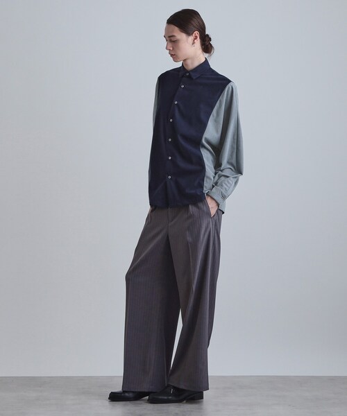 tk.TAKEO KIKUCHI（ティーケータケオキクチ）の「コーデュロイドルマンシャツ（シャツ/ブラウス・メンズ・ネイビー/ライトグレー/ブラック・02/03）」の14枚目の写真