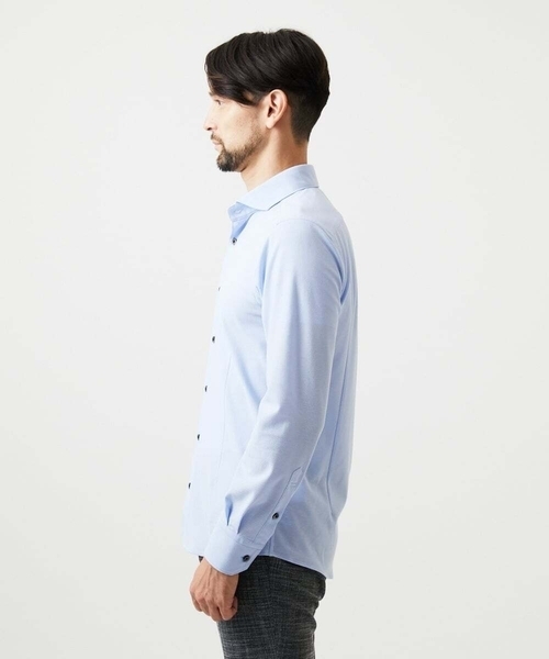 MICHEL KLEIN HOMME   （ミッシェルクランオム）の「《日本製》ベーシックジャージシャツ（シャツ/ブラウス・メンズ・ホワイト/ライトブルー/ネイビー・MEDIUM/LARGE/X-LARGE）」の7枚目の写真