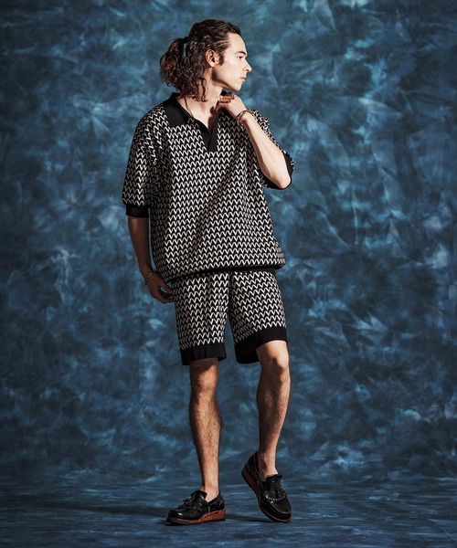 Jih Nunc(ジーヌンク)の「mp14515-総柄ジャガードニットショートパンツ(JIH-H262002)(その他パンツ・メンズ・ブラック×グレー/ブラウン/ブラック×ホワイト・L/M/S)」の5枚目の写真