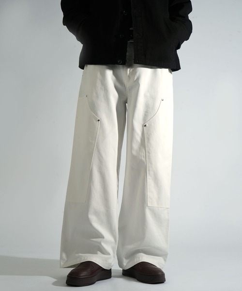 Starting Over（スターティングオーバー）の「side double knee baggy pants/サイド ダブルニー バギーパンツ ツイル/デニムパンツ（デニムパンツ・メンズ・アイボリー/ブラック/ブラック系その他・M/L）」の17枚目の写真