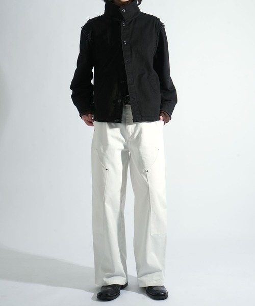 Starting Over（スターティングオーバー）の「side double knee baggy pants/サイド ダブルニー バギーパンツ ツイル/デニムパンツ（デニムパンツ・メンズ・アイボリー/ブラック/ブラック系その他・M/L）」の21枚目の写真