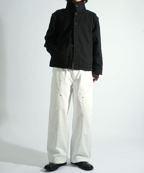 Starting Over（スターティングオーバー）の「side double knee baggy pants/サイド ダブルニー バギーパンツ ツイル/デニムパンツ（デニムパンツ・メンズ・アイボリー/ブラック/ブラック系その他・M/L）」の22枚目の写真