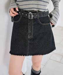 Kastane（カスタネ）の「【SETUP対応】ベルトデニムミニスカート（スカート）」