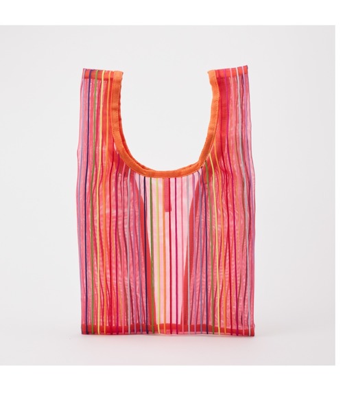 LILA&FLEUR(リラアンドフルール)の「Multi Stripe Echo Bag(エコバッグ/サブバッグ・レディース・ブルー系/グリーン系/レッド系/クリア・ONE SIZE)」の3枚目の写真