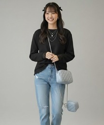 レースアクセント ロングスリーブTシャツ
