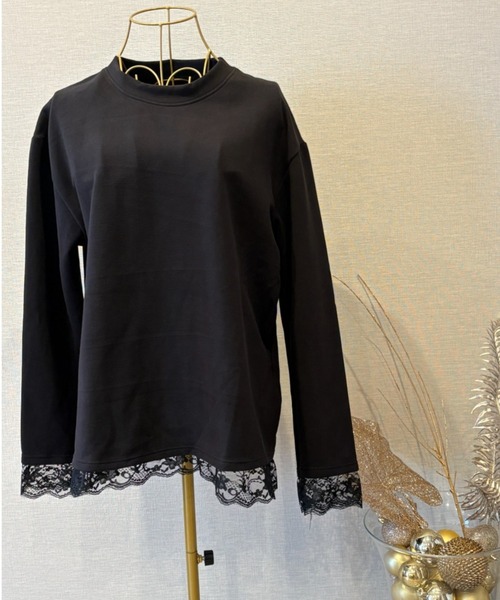 gossip!ロサンゼルス(ゴシップロサンゼルス)の「レースアクセント ロングスリーブTシャツ(Tシャツ/カットソー・レディース・ホワイト/ブラック・M/S/L)」の17枚目の写真