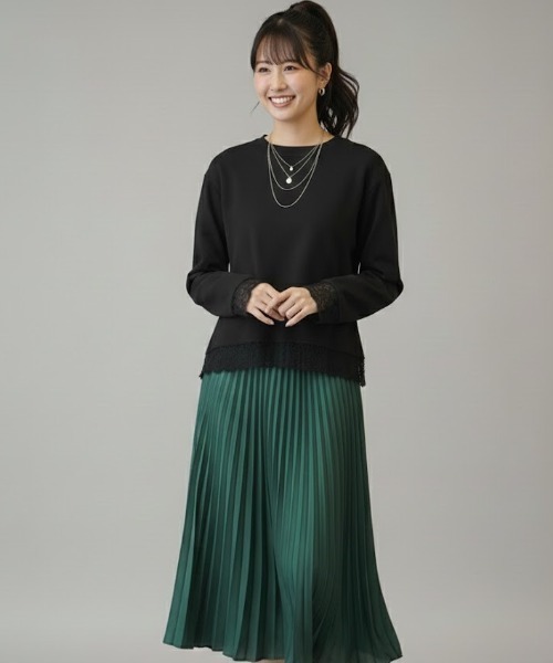 gossip!ロサンゼルス(ゴシップロサンゼルス)の「レースアクセント ロングスリーブTシャツ(Tシャツ/カットソー・レディース・ホワイト/ブラック・M/S/L)」の13枚目の写真
