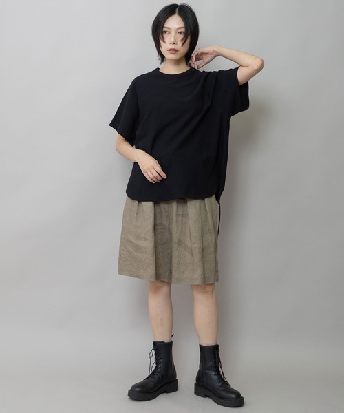 Munich(ミューニック)の「【吸水性】【発散性】40sフレンチリネンワイドハーフパンツ(その他パンツ・レディース・ブラウン/ブラック/ダークベージュ・S)」の14枚目の写真