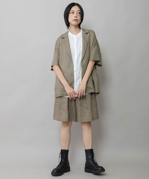 Munich(ミューニック)の「【吸水性】【発散性】40sフレンチリネンワイドハーフパンツ(その他パンツ・レディース・ブラウン/ブラック/ダークベージュ・S)」の15枚目の写真