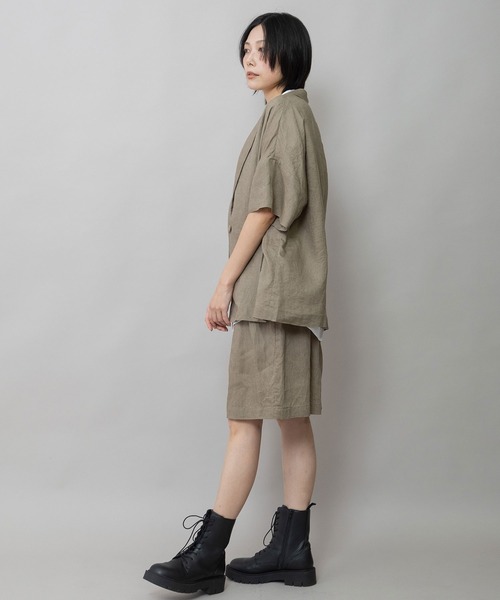 Munich(ミューニック)の「【吸水性】【発散性】40sフレンチリネンワイドハーフパンツ(その他パンツ・レディース・ブラウン/ブラック/ダークベージュ・S)」の16枚目の写真