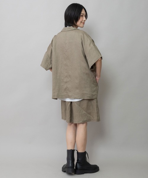 Munich(ミューニック)の「【吸水性】【発散性】40sフレンチリネンワイドハーフパンツ(その他パンツ・レディース・ブラウン/ブラック/ダークベージュ・S)」の17枚目の写真