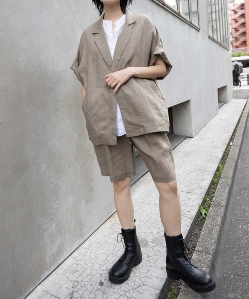 Munich(ミューニック)の「【吸水性】【発散性】40sフレンチリネンワイドハーフパンツ(その他パンツ・レディース・ブラウン/ブラック/ダークベージュ・S)」の19枚目の写真