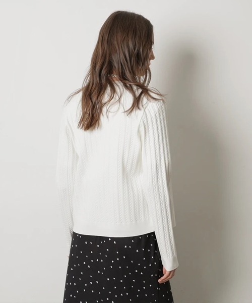 CADUNE(カデュネ)の「ケーブルアンサンブル(ニット/セーター・レディース・ホワイト/ブラック系その他/ベージュ/ホワイト系その他/レッド/ネイビー・38)」の9枚目の写真