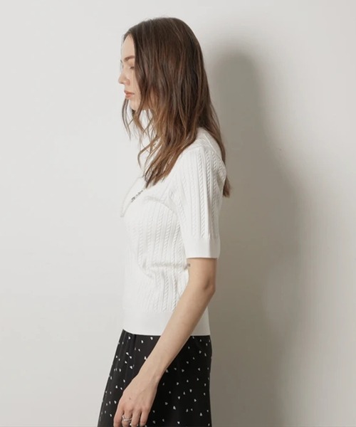 CADUNE(カデュネ)の「ケーブルアンサンブル(ニット/セーター・レディース・ホワイト/ブラック系その他/ベージュ/ホワイト系その他/レッド/ネイビー・38)」の12枚目の写真