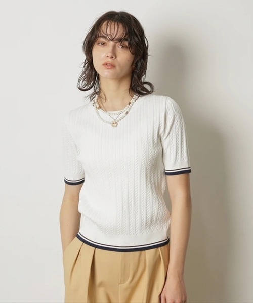 CADUNE(カデュネ)の「ケーブルアンサンブル(ニット/セーター・レディース・ホワイト/ブラック系その他/ベージュ/ホワイト系その他/レッド/ネイビー・38)」の22枚目の写真