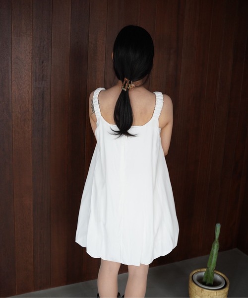 SANSeLF（サンセルフ）の「【SANSeLF】ソフトバルーンノースリーブワンピース saw26s009（ワンピース・レディース・ブラック/ホワイト・FREE）」の22枚目の写真