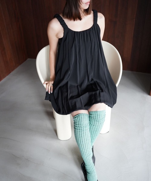 SANSeLF(サンセルフ)の「【SANSeLF】ソフトバルーンノースリーブワンピース saw26s009(ワンピース・レディース・ブラック/ホワイト・FREE)」の22枚目の写真