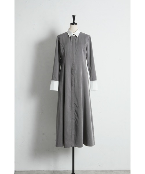 &. NOSTALGIA（アンドドットノスタルジア）の「【ZOZO限定】衿配色ワンピース（ワンピース・レディース・グレー×ホワイト/ブラック×ホワイト・M）」の20枚目の写真
