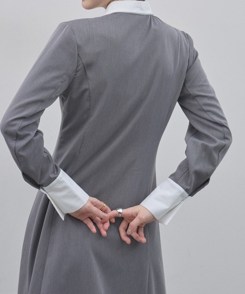 &. NOSTALGIA（アンドドットノスタルジア）の「【ZOZO限定】衿配色ワンピース（ワンピース・レディース・グレー×ホワイト/ブラック×ホワイト・M）」の11枚目の写真