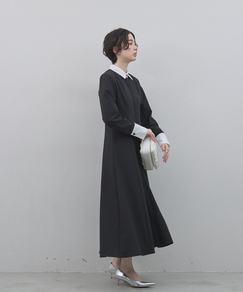 &. NOSTALGIA（アンドドットノスタルジア）の「【ZOZO限定】衿配色ワンピース（ワンピース・レディース・グレー×ホワイト/ブラック×ホワイト・M）」の13枚目の写真