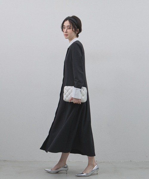 &. NOSTALGIA（アンドドットノスタルジア）の「【ZOZO限定】衿配色ワンピース（ワンピース・レディース・グレー×ホワイト/ブラック×ホワイト・M）」の14枚目の写真