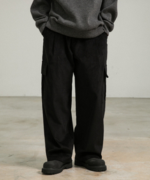 BURNING CAPONE（バーニングカポネ）の「BC コーデュロイカーゴワイドパンツ (ブラック)（その他パンツ）」