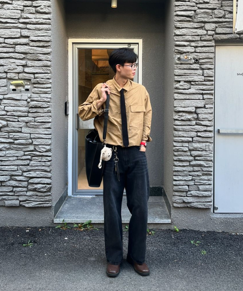 NUBINDA（ヌビンダ）の「ワークシャツジャケット [キャメル]（シャツ/ブラウス・メンズ・その他・M/L/XL）」の3枚目の写真
