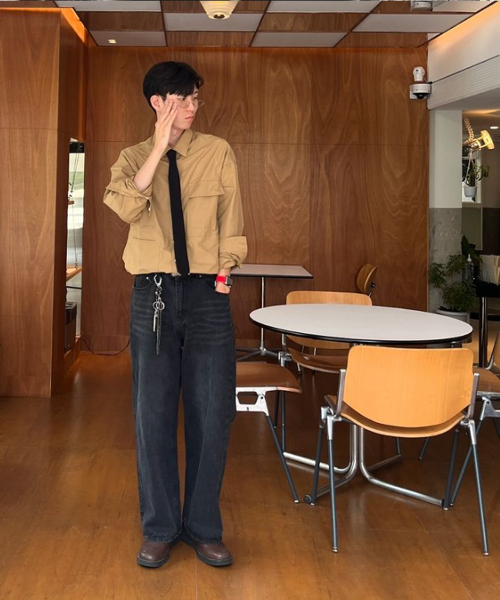 NUBINDA（ヌビンダ）の「ワークシャツジャケット [キャメル]（シャツ/ブラウス・メンズ・その他・M/L/XL）」の4枚目の写真