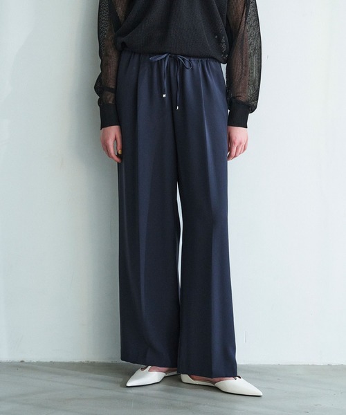 N.O.R.C（ノーク）の「【andGIRL掲載】バックサテンストレッチイージーパンツ（その他パンツ・レディース・ネイビー/サックスブルー・S/M）」の2枚目の写真