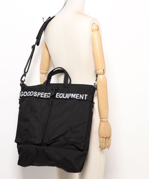 GOODSPEED equipment(グットスピードイクイップメント)の「Helmet Bag(トートバッグ・メンズ・オレンジ/ブラック/オフホワイト/ターコイズブルー・ONE SIZE)」の19枚目の写真