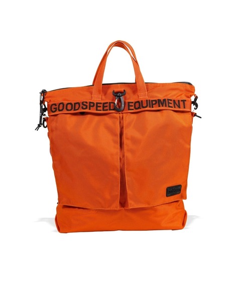 GOODSPEED equipment(グットスピードイクイップメント)の「Helmet Bag(トートバッグ・メンズ・オレンジ/ブラック/オフホワイト/ターコイズブルー・ONE SIZE)」の4枚目の写真